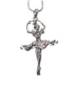Ballerina Necklace-Crystal Round Arm Pose
