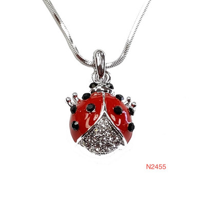 Necklace - Ladybug, red