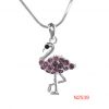 Necklace-  Flamingo with pink crystal