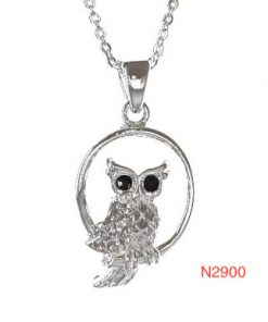 Necklace - Owl in oval frame