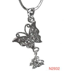 Necklace  -Butterfly Two, One Dangling