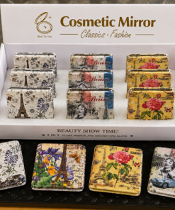 Paris Vintage Compact Mirror  MIX  Image - 12 pcs Assorted