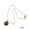 Necklace- Evil eye pendant(1.25") on long gold plated chain with extension, 18 "