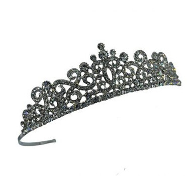 Hair Tiara- Swirls with rhinestones on the tops