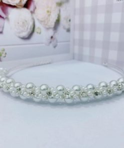 Hairband - Large pearls with small pearls wrapped around and rhinestones in between