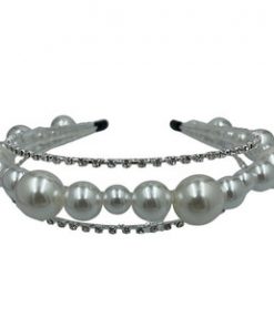 Hairband- Large pearls in between small rhinestone bands