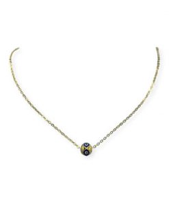 Necklace- Evil eyes on gold ball charm, gold and silver chain options