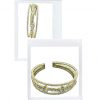 Twisty bangle- 3 rows of gold rhinestones with 3 large diamond rhinestones