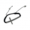 (Cross) Bracelet- knot style Long rhinestone cross with shamballa  on ends , knit band