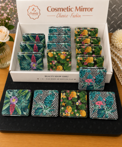 Tropical Flowers, Compact Mirror  - 12 pcs Assorted