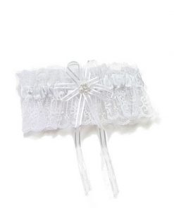Wedding Garter - Thick w/ Lace & Pearls
