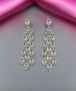 Cubic zirconia earring sterling silver post sparkling 1