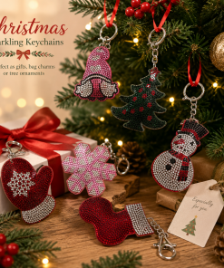 Alternative view of Christmas Rhinestone Keychain Ornament Collection