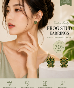 Frog stud earring - Green