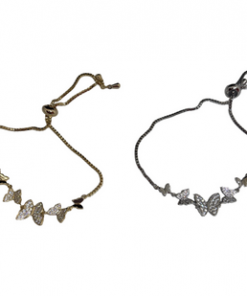 Bracelet Butterflies pull cord chain colour option