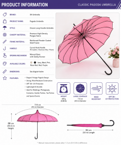 Umbrella Pagoda Style with Black Polka Dot Border - Image 3