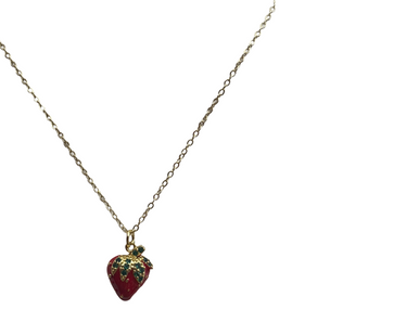Necklace Strawberry enamel Pendant cold chain