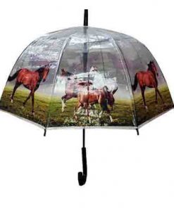 Horses print clear umbrella