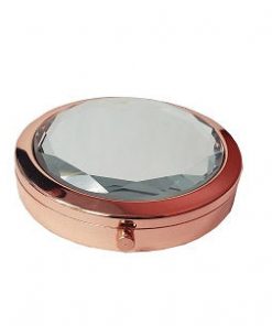 Pill Box - Rose Gold  w/ Mirror Inside & Outside