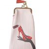 Glasses case- Stripped background, red polka dot high heel on hand "Dream"