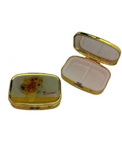 Pillbox image oil  painting Art   gold trim