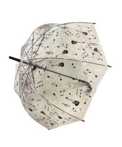 Music notes and guitars , Clear Umbrella