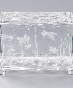 Crystal-3D laser goldfish tank engraved size 5x8cm