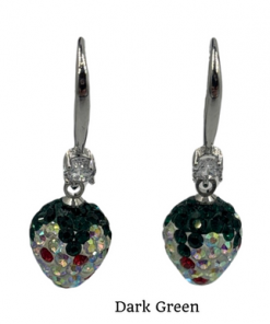 Earring- Hanging strawberry shamballa  earrings