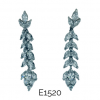 Dangling  Earring cubic zirconium stone silver stud 2 inches long