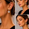 Clip Earring gold diamond in