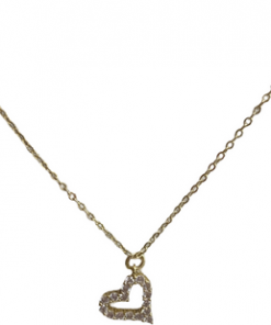 Necklace Heart pendant gold trim