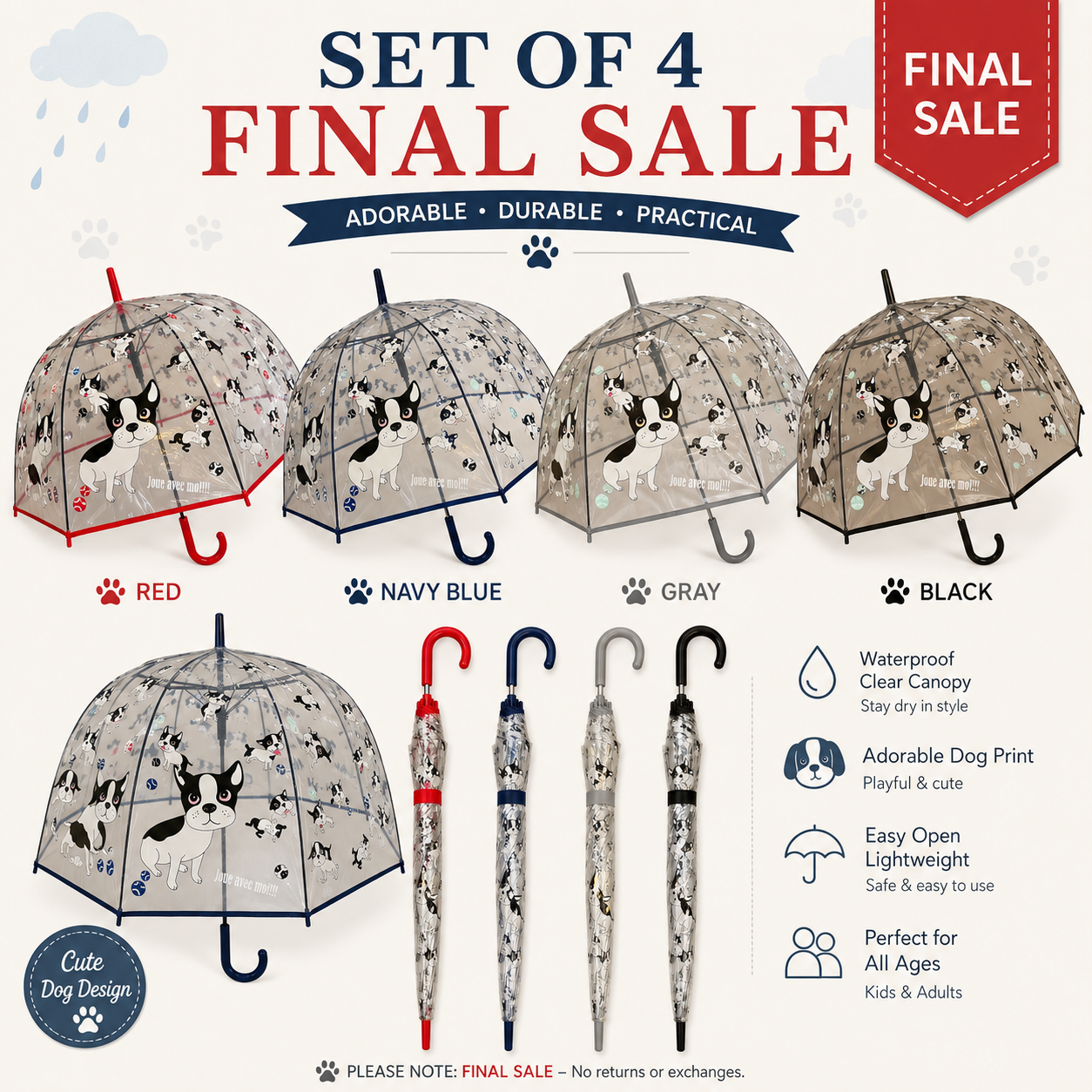 Dog Umbrella -Set of 4 - Image 2