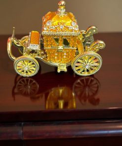Enamel Metal Wedding  Carriage jewellery box