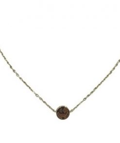 Necklace happy face gold or silver