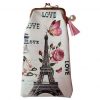 Paris, Eiffel Tower with shoes, butterfly and flowers glasses case