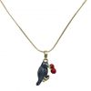 Necklace parrot grey painted