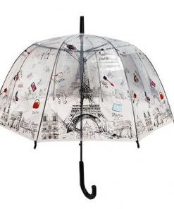 Paris Monuments and Accessories print Clear Umbrella