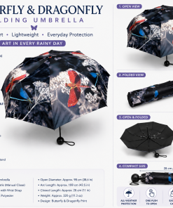 Butterfly & Dragonfly Folding Umbrella