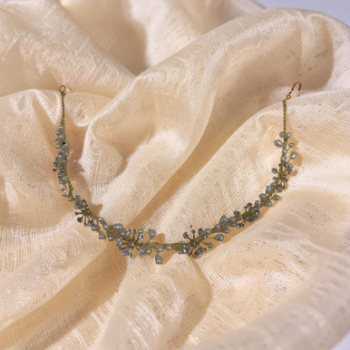 Pearl Bridal Headband with Ribbon Tie - Image 2