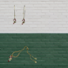 Christmas gold trim  jewelry Hoop earring Bracelet or set and necklace option style