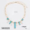 Turquoise stone  and pearls finished gold plated  necklace or earring