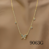 Necklace butterfly marble trim - Silver or Gold