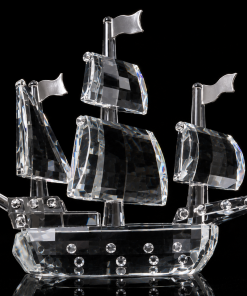 Crystal Sailboat 3 flags