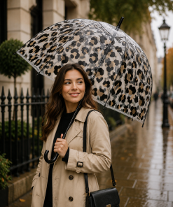 leopard print Clear umbrella