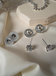 Cubic zirconia earring - Diamond stud with option - Image 2