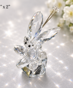 Crystal Figure- Bee feeding from a flower ( 1" x 2" )