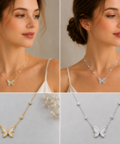Butterfly Charm Station Necklace