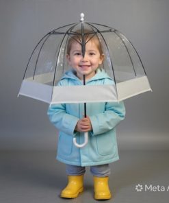 Clear with thick border ( white or black)kid clear umbrella,