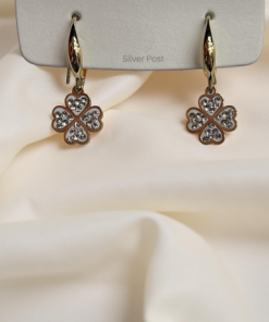 Earring-clover flower Dangling