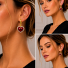 Clip Earring Red Heart